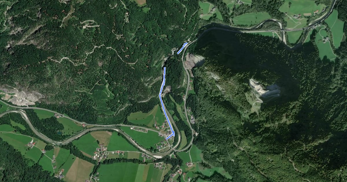 Маршрут Lammerklamm на спутниковом снимке