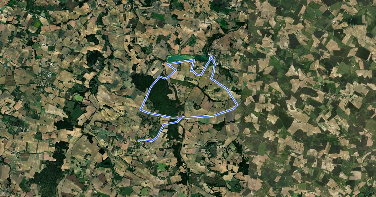 Маршрут Lamontjoie, un cheminement de Lot-et-Garonne en Gers 13.6 km на спутниковом снимке