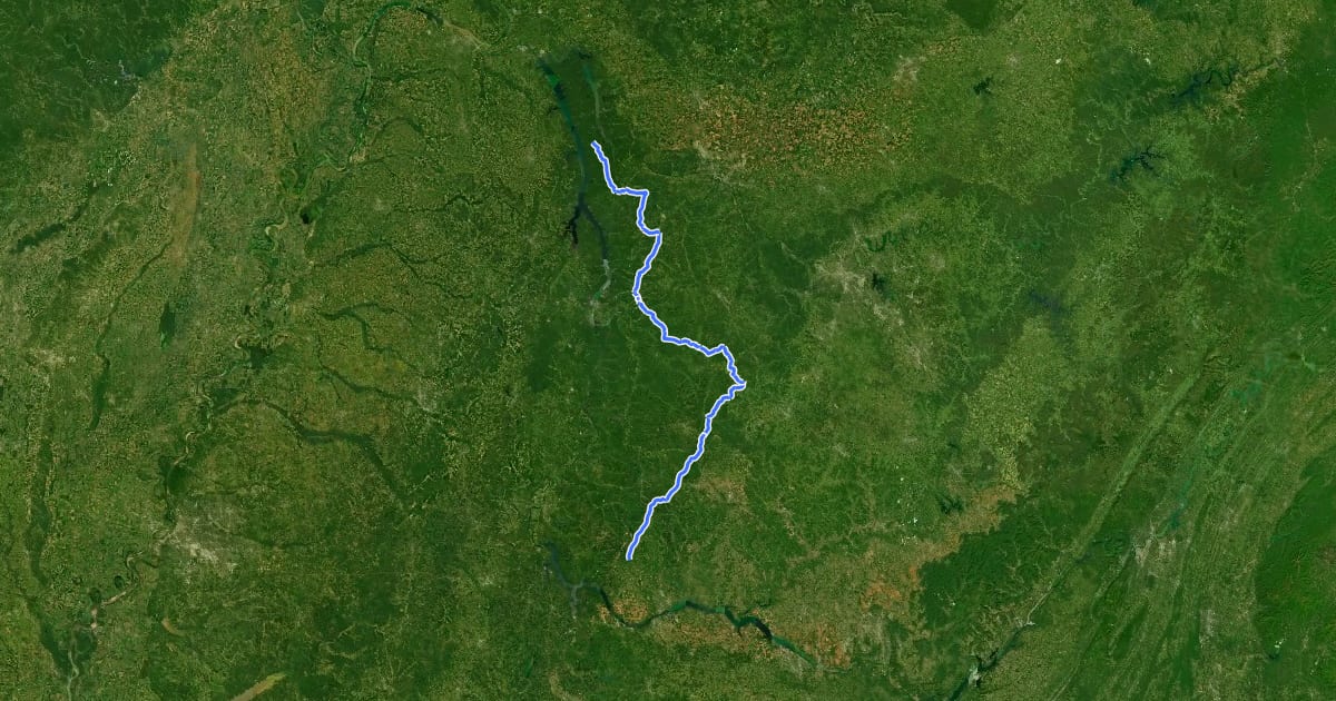 Маршрут Land Between the Lakes на спутниковом снимке