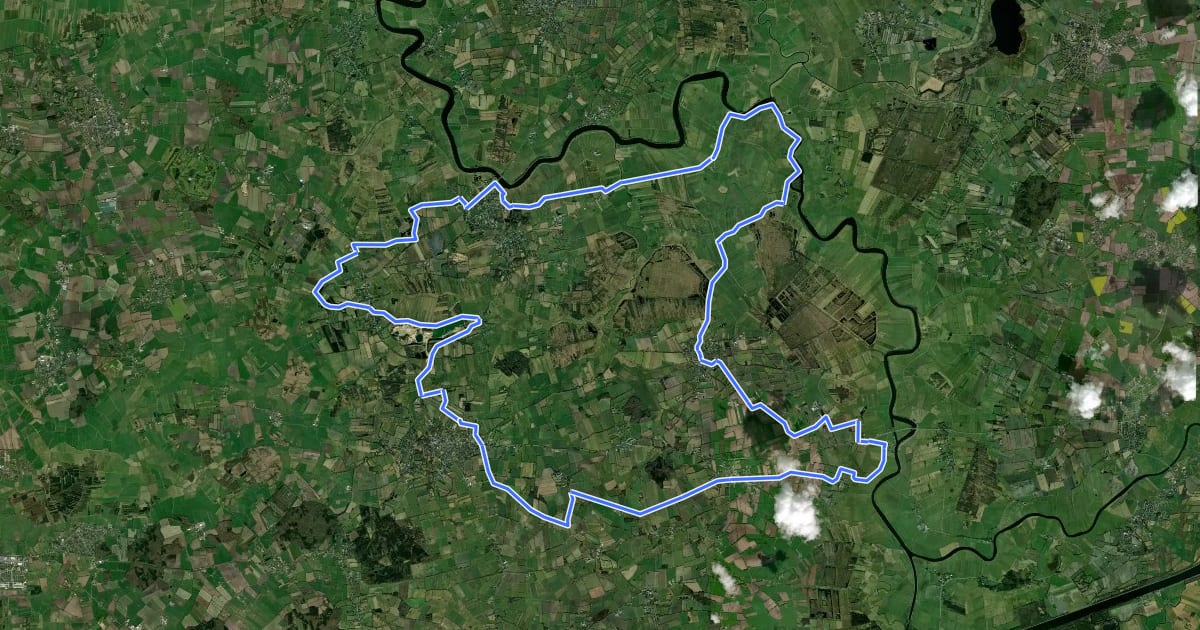 Маршрут Land-Erlebnis-Route на спутниковом снимке