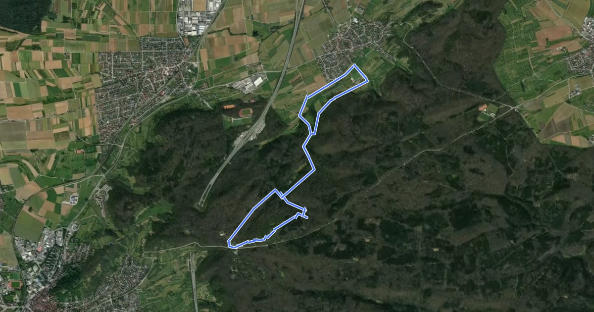 Маршрут Land-Tour Schönbuchturm на спутниковом снимке