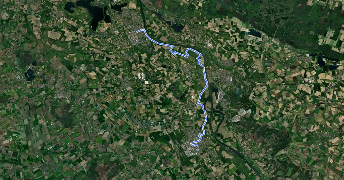 Маршрут Land van Cuijkpad - etappe 01 на спутниковом снимке