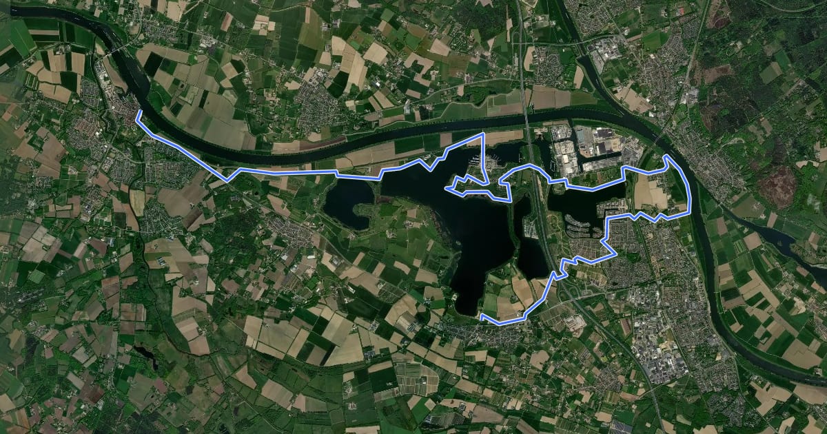 Маршрут Land van Cuijkpad - etappe 07 на спутниковом снимке