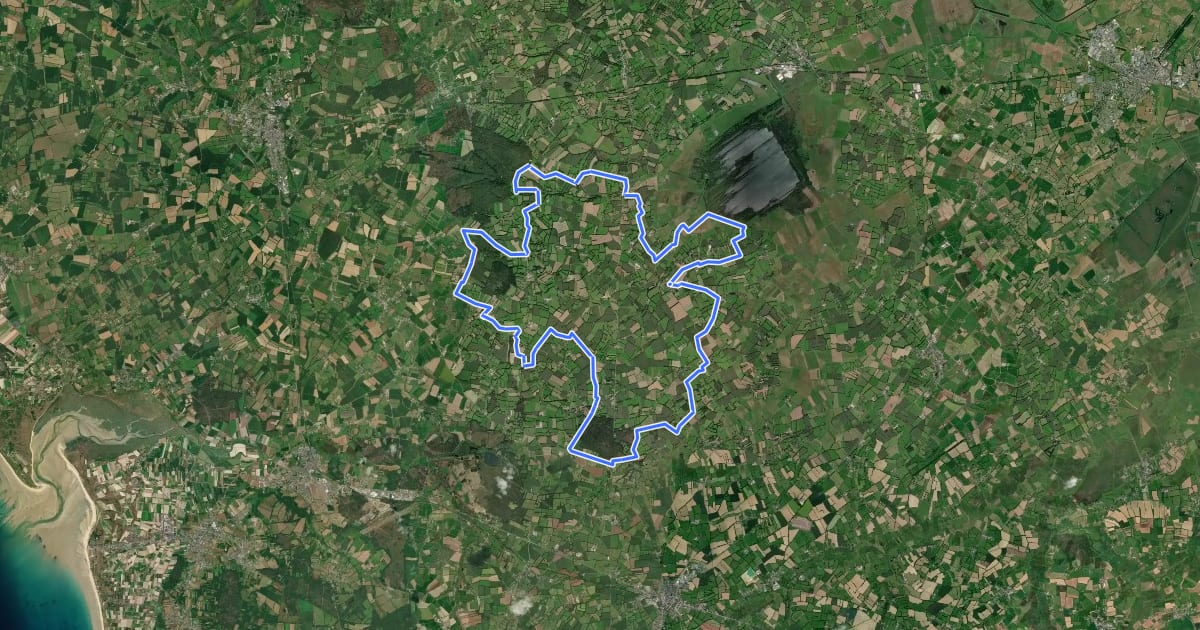 Маршрут Landes et marais (VTT) на спутниковом снимке