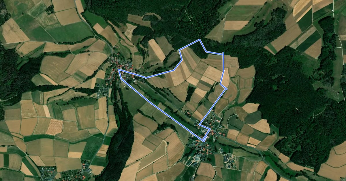 Маршрут Landetal Rundwanderweg L10 на спутниковом снимке