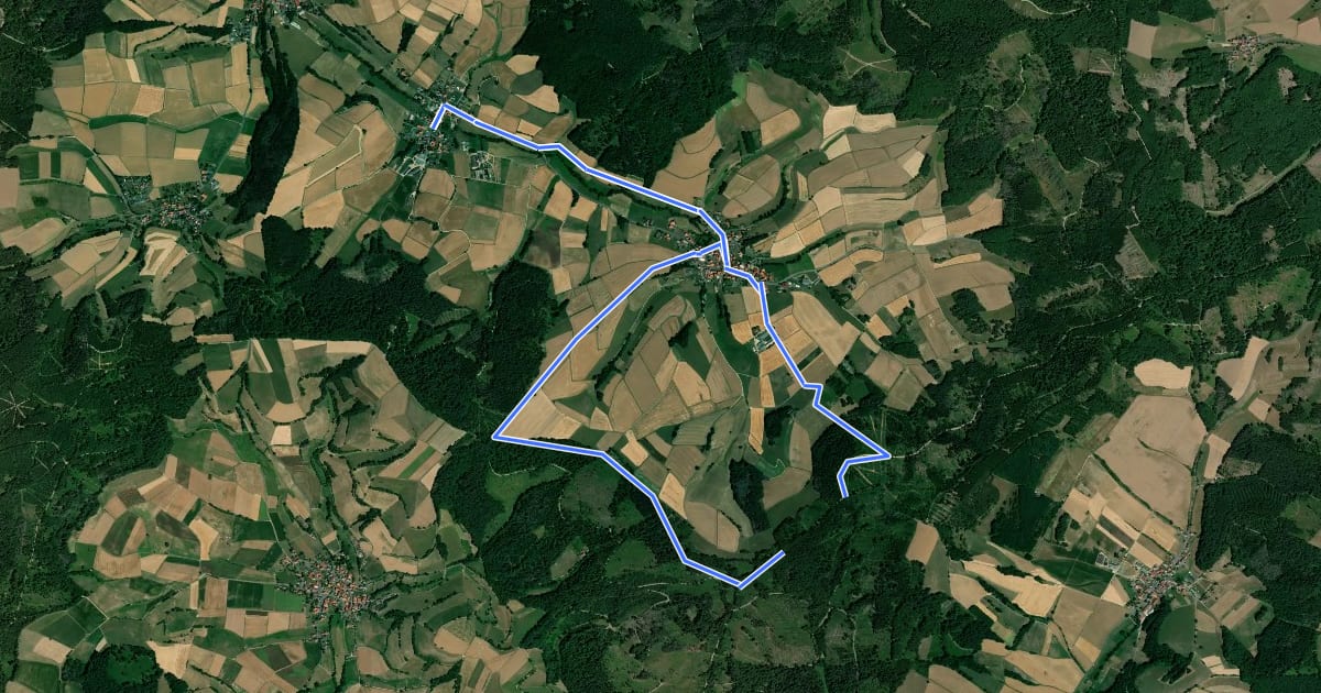 Маршрут Landetal Rundwanderweg L3 на спутниковом снимке