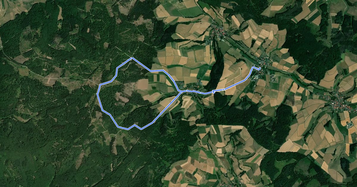 Маршрут Landetal Rundwanderweg L4 на спутниковом снимке