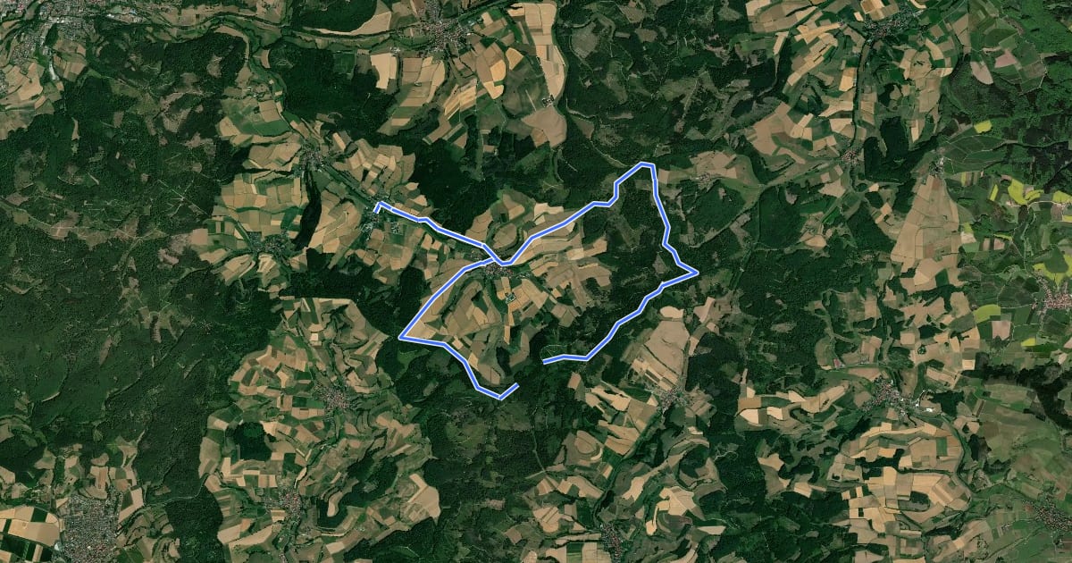 Маршрут Landetal Rundwanderweg L6 на спутниковом снимке