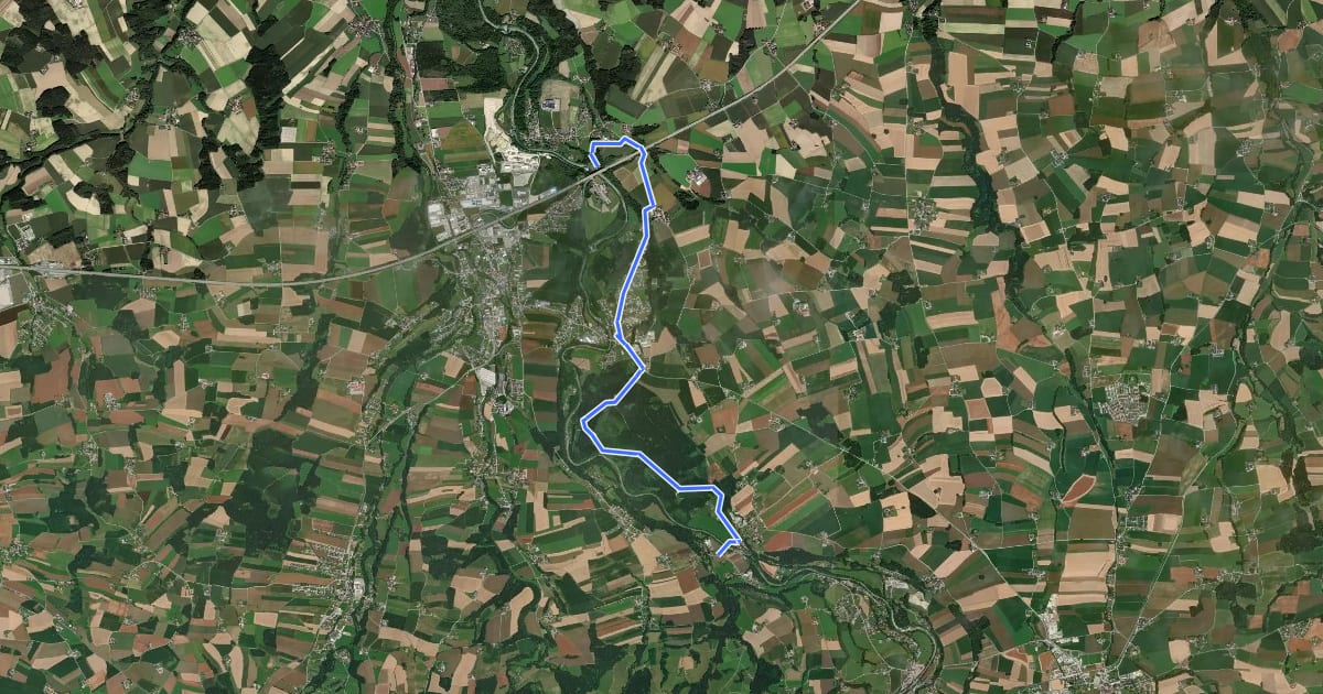 Маршрут Landjugendweg на спутниковом снимке