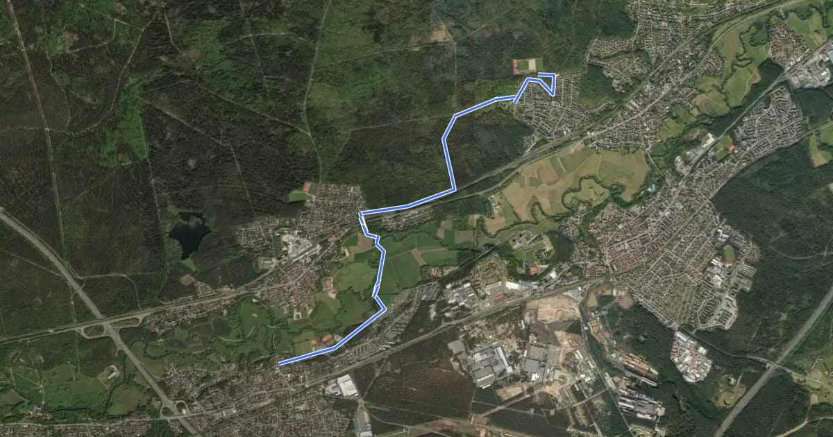 Маршрут Landkreislauf Nürnberger Land 2010 Etappe 6 на спутниковом снимке
