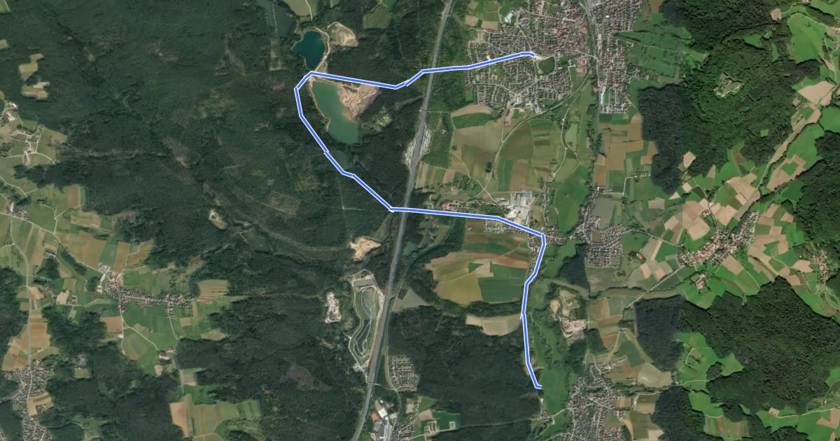 Маршрут Landkreislauf Nürnberger Land 2011 Etappe 10 на спутниковом снимке