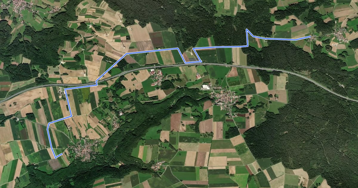 Маршрут Landkreislauf Nürnberger Land 2011 Etappe 2 на спутниковом снимке