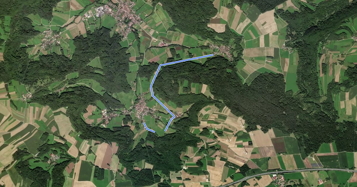 Маршрут Landkreislauf Nürnberger Land 2011 Etappe 4 на спутниковом снимке