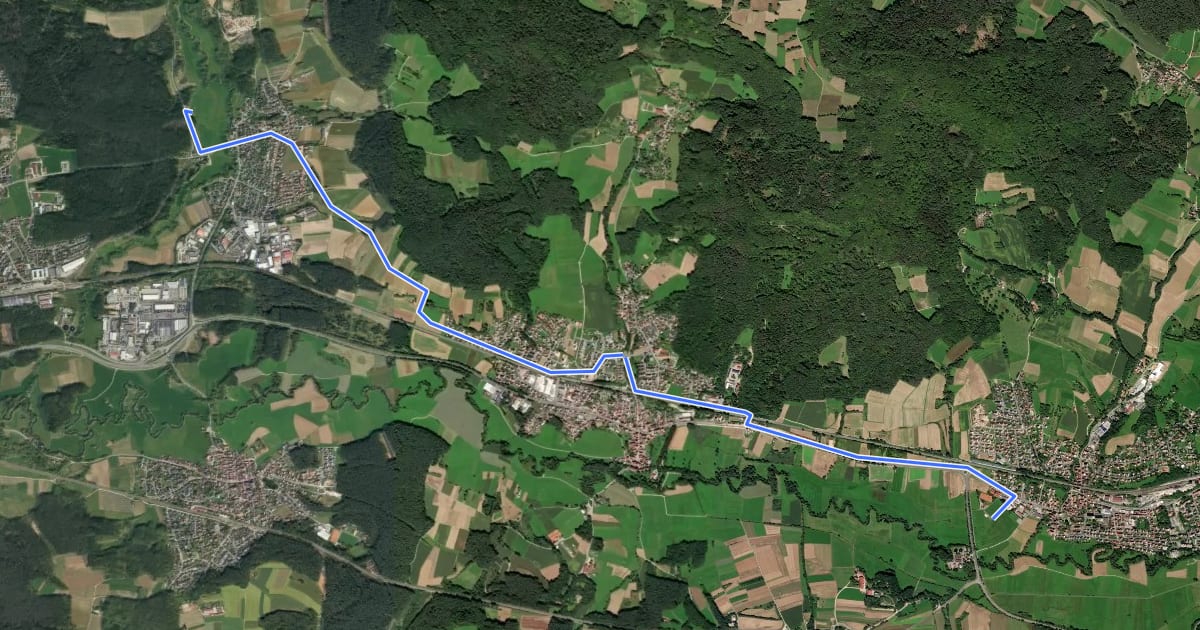Маршрут Landkreislauf Nürnberger Land 2011 Etappe 9 на спутниковом снимке