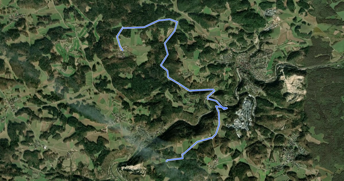 Маршрут Landkreislauf Nürnberger Land 2013 Etappe 1 на спутниковом снимке