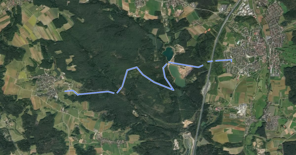 Маршрут Landkreislauf Nürnberger Land 2013 Etappe 10 на спутниковом снимке