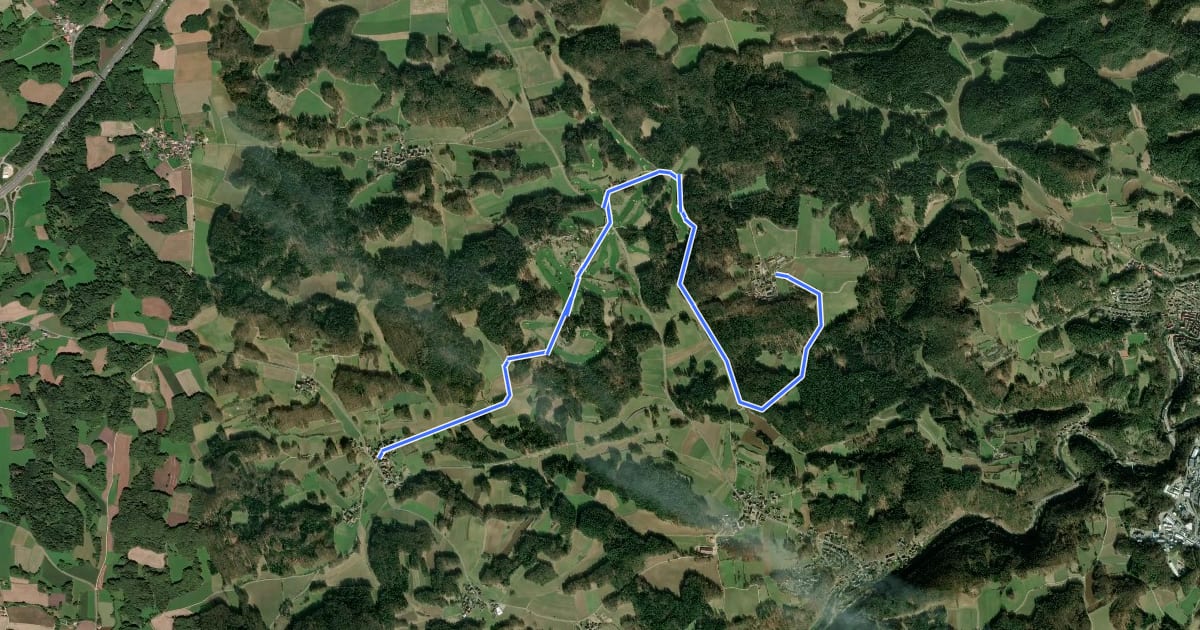 Маршрут Landkreislauf Nürnberger Land 2013 Etappe 2 на спутниковом снимке