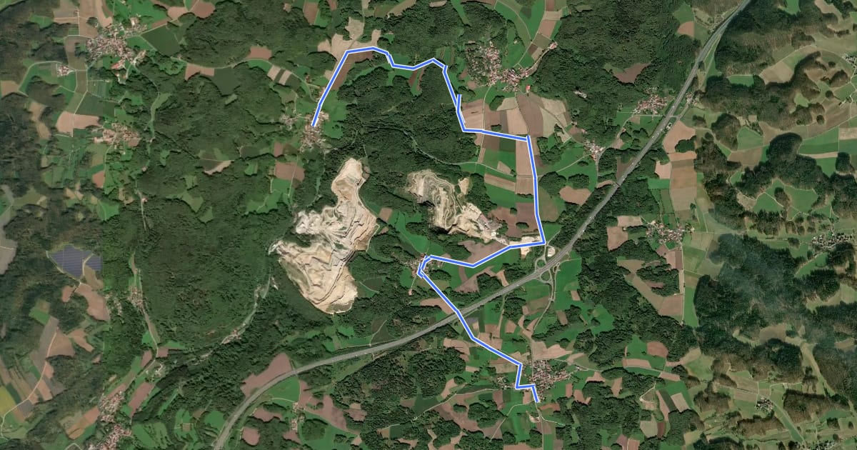 Маршрут Landkreislauf Nürnberger Land 2013 Etappe 4 на спутниковом снимке