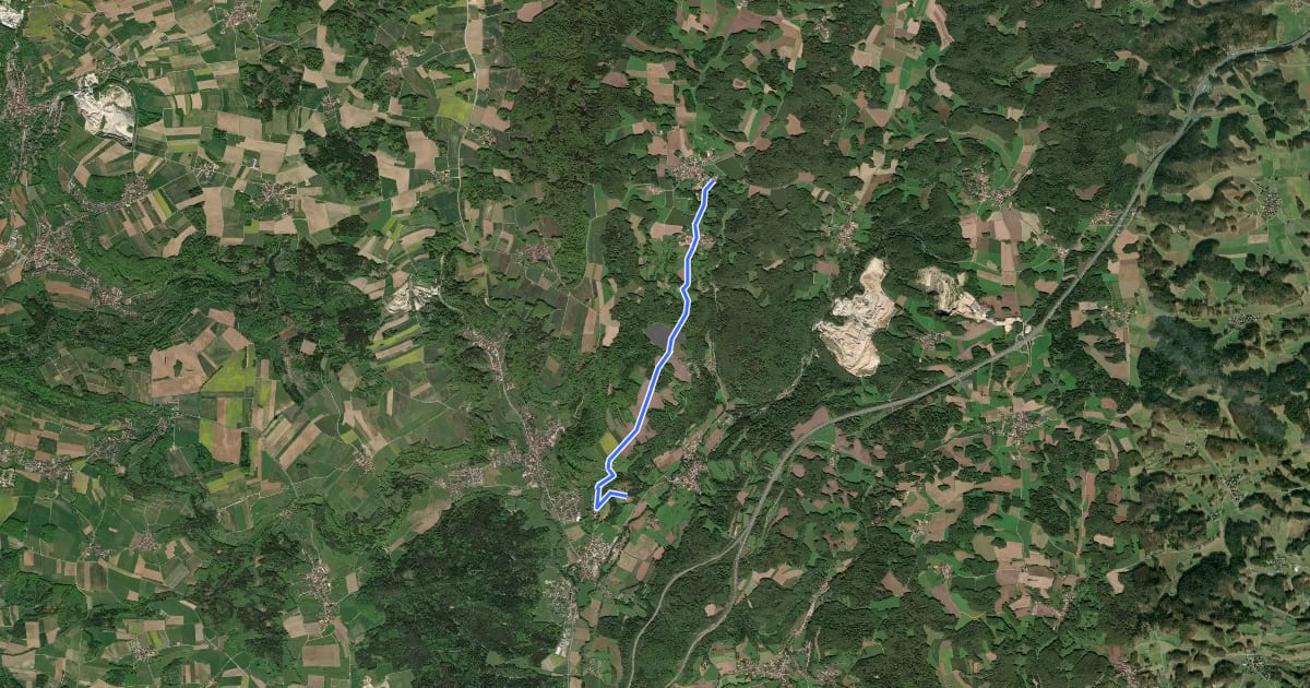 Маршрут Landkreislauf Nürnberger Land 2013 Etappe 6 на спутниковом снимке