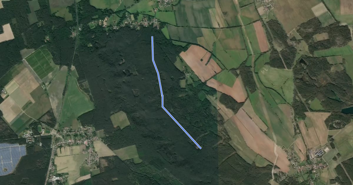 Маршрут Landrückenweg на спутниковом снимке