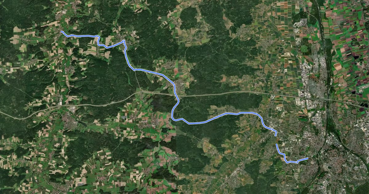 Маршрут Landrat-Dr.-Frey-Radweg на спутниковом снимке