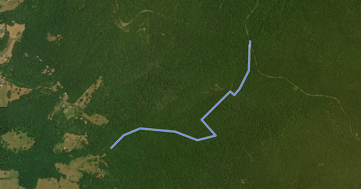 Маршрут Lands Run Gap Road на спутниковом снимке