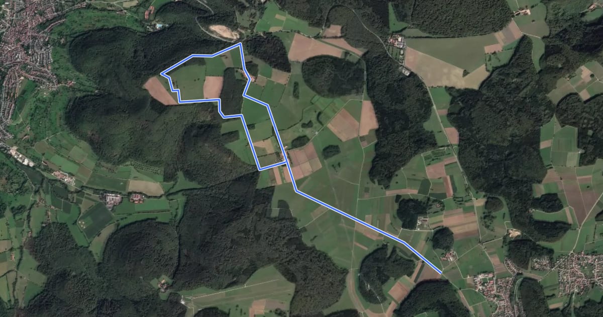 Маршрут Landschaftserlebnis Eninger Weide на спутниковом снимке