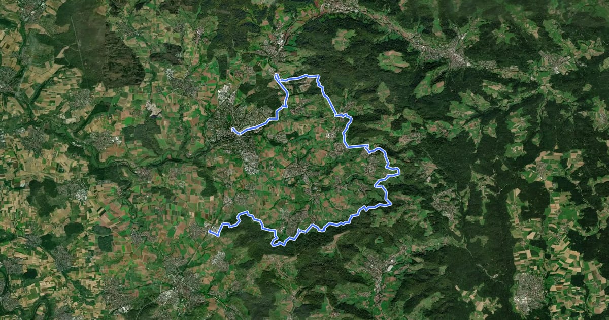 Маршрут Landschaftserlebnisweg Weissacher Tal на спутниковом снимке