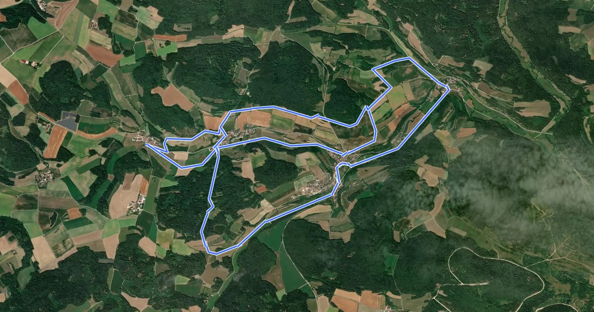 Маршрут Landschaftsgeschichtlicher Wanderweg Utzenhofen на спутниковом снимке