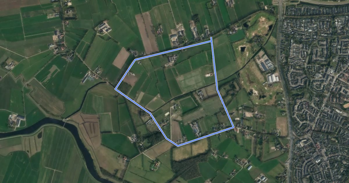 Маршрут Landschapspad Hoogland-West на спутниковом снимке