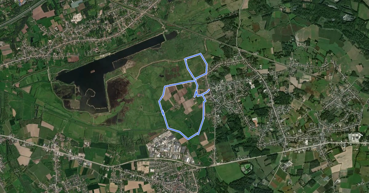 Маршрут Landschapswandeling Schulensbroek Blauwe ruit на спутниковом снимке