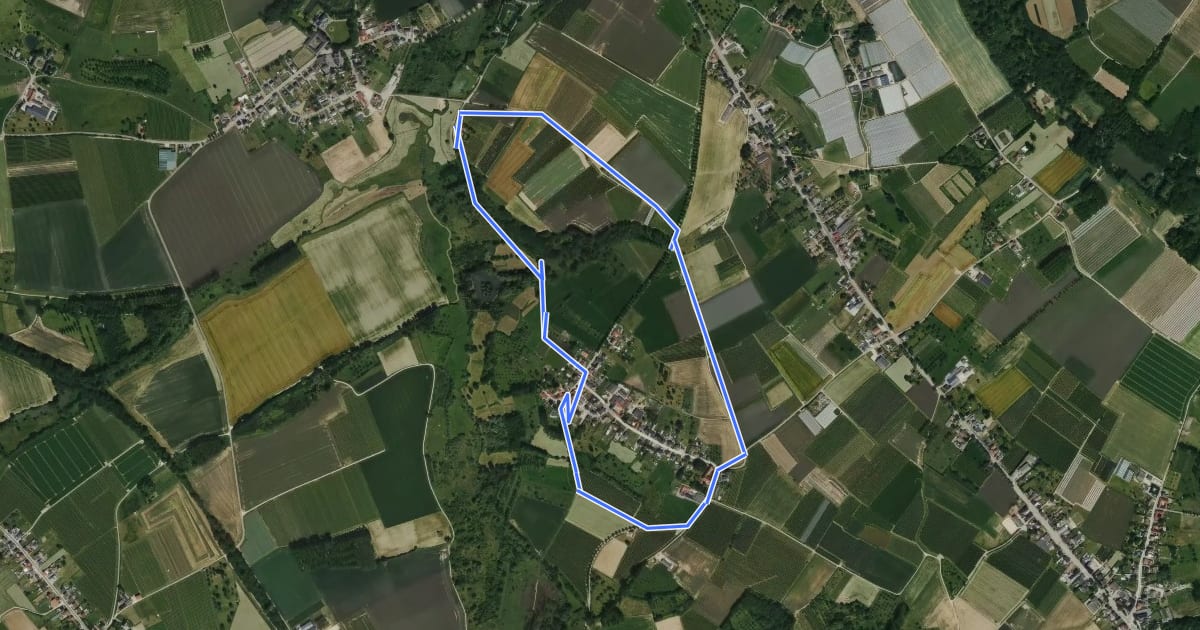 Маршрут Landschapswandeling Zammelen/Gors-Opleeuw Blauwe ruit на спутниковом снимке