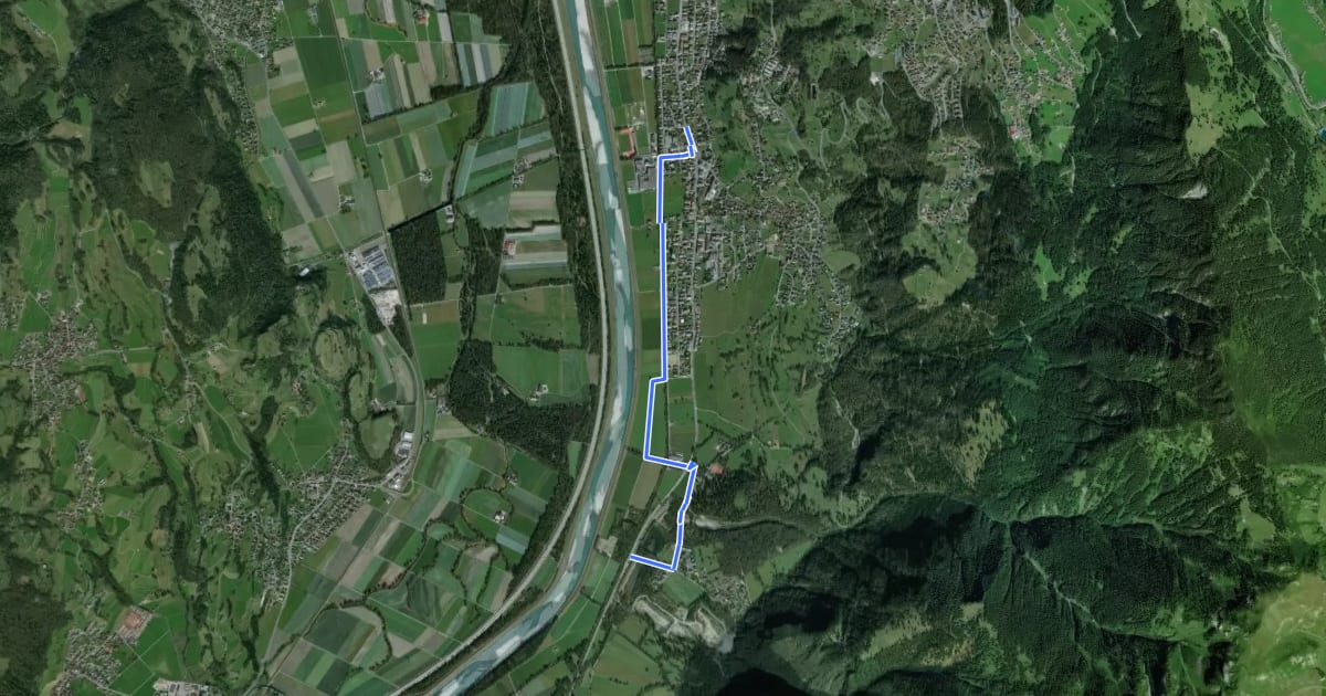 Маршрут Landstrasse-Saege - Forst - Triesen Post на спутниковом снимке
