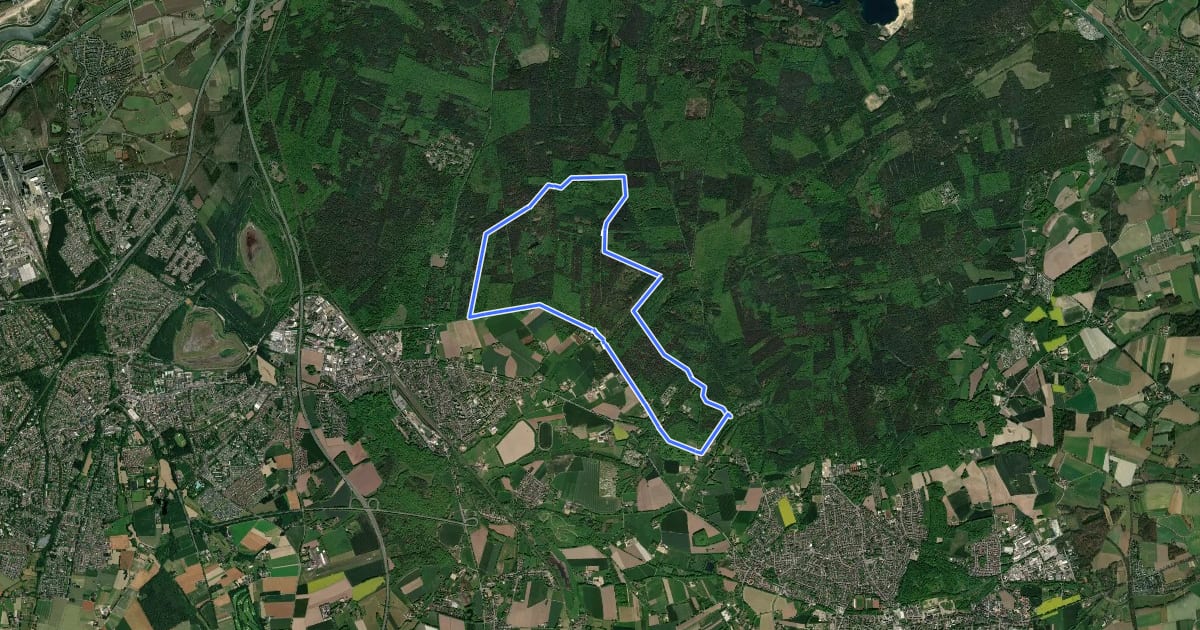 Маршрут Landstreifer (Haard an der Grenze) на спутниковом снимке