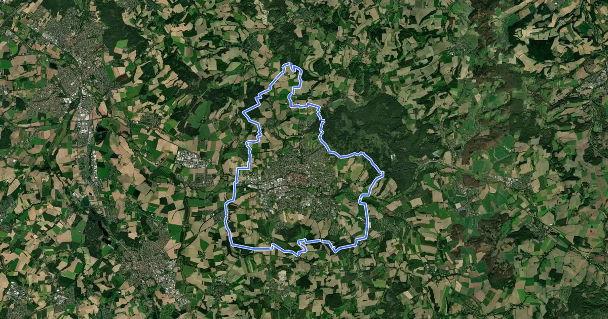 Маршрут Landwehrweg на спутниковом снимке
