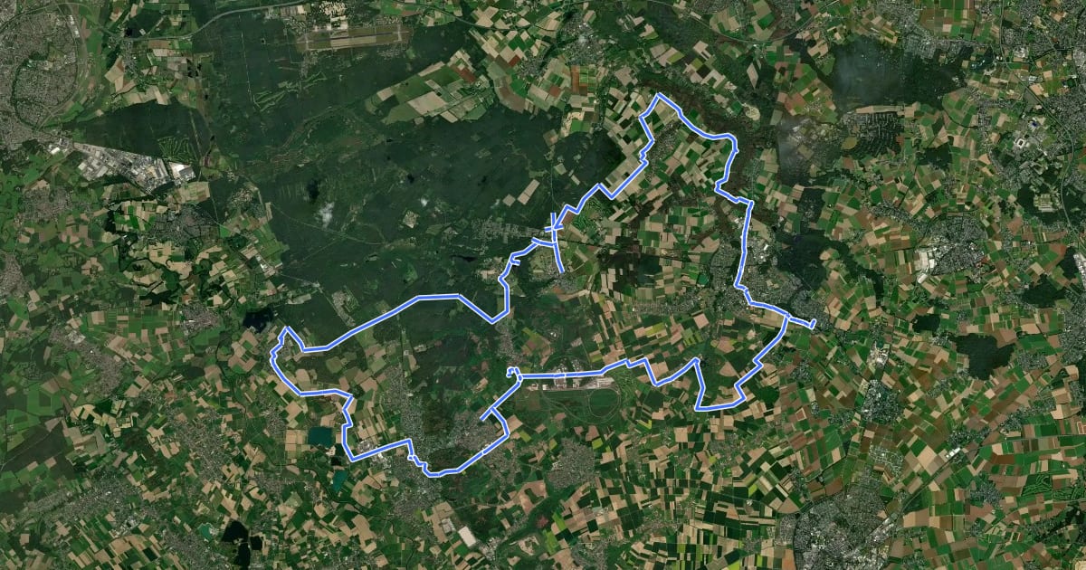 Маршрут Landwirtschaftliche Streiftour im Naturpark Schwalm-Nette на спутниковом снимке