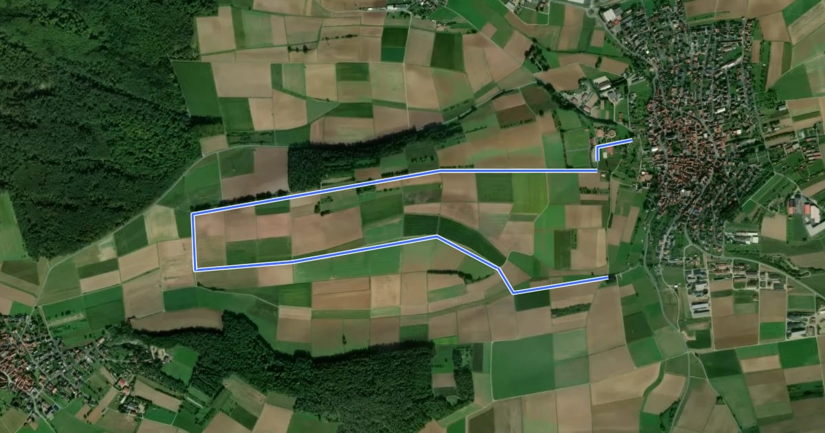 Маршрут Landwirtschaftlicher Rundweg Steinfeld на спутниковом снимке