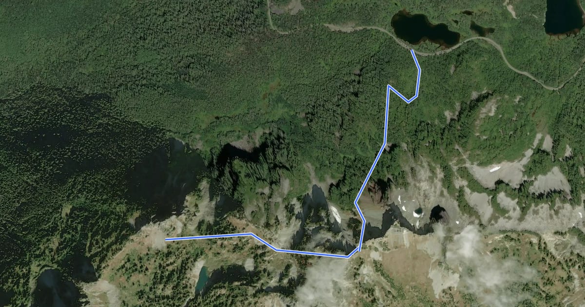 Маршрут Lane Peak на спутниковом снимке