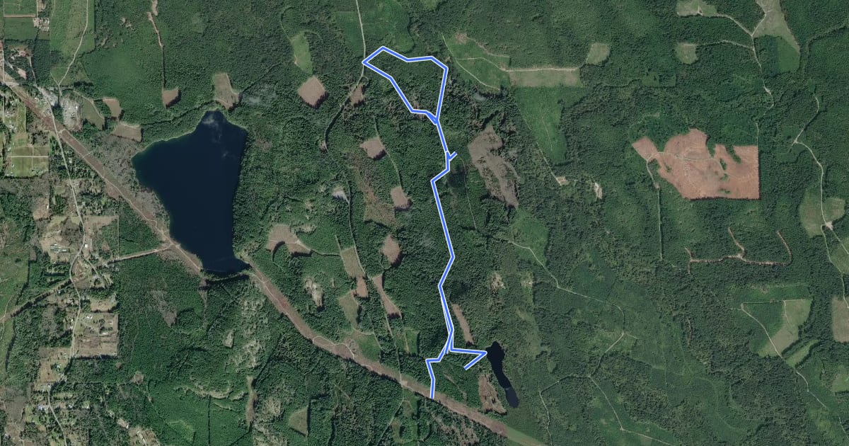 Маршрут Lang Creek Trail на спутниковом снимке