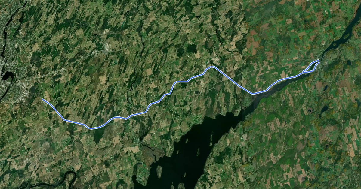 Маршрут Lang-Hastings Trail/The Great Trail на спутниковом снимке