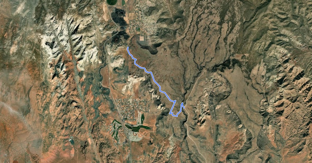 Маршрут Lange's Dugway на спутниковом снимке