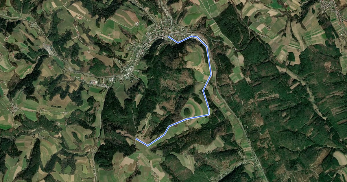 Маршрут Langegasseweg (Kirchschlag - Sechterleiten) на спутниковом снимке
