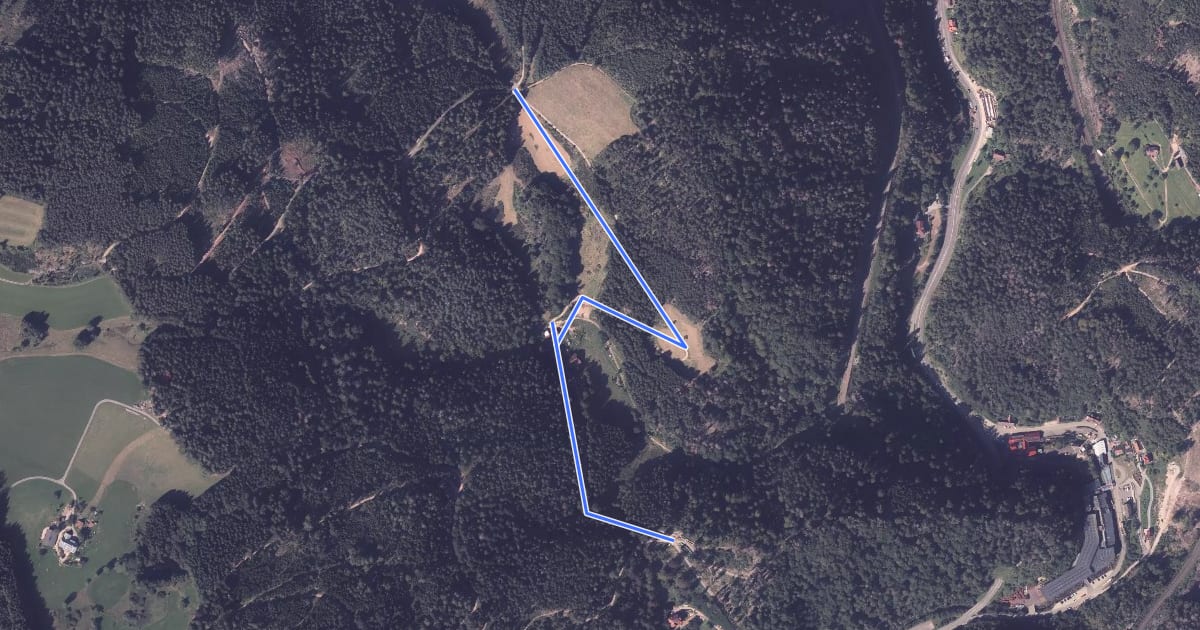 Маршрут Langenbach - Haldenhof на спутниковом снимке