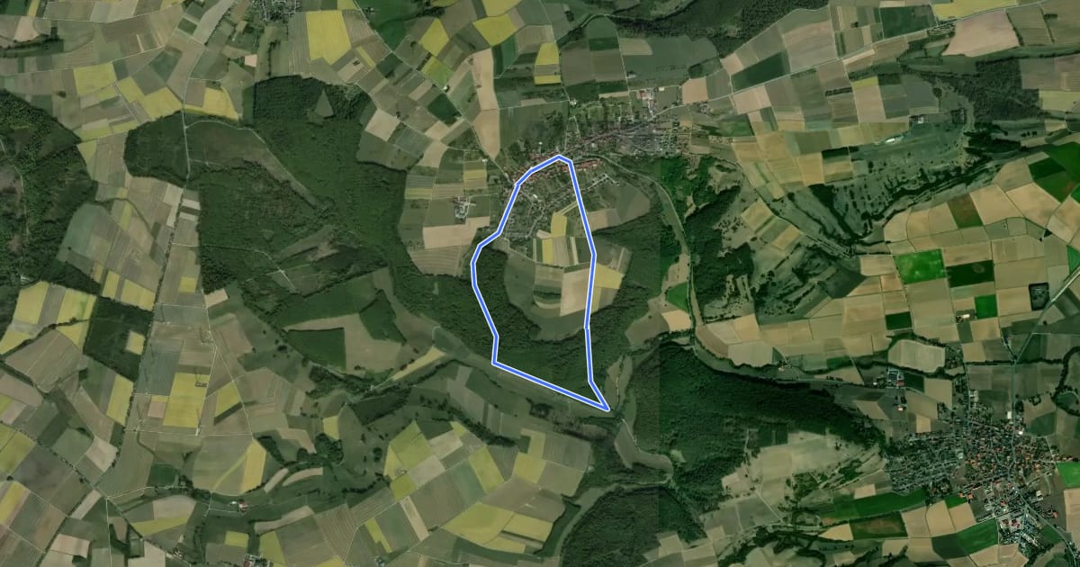 Маршрут Langenthal-Rundweg 1 на спутниковом снимке