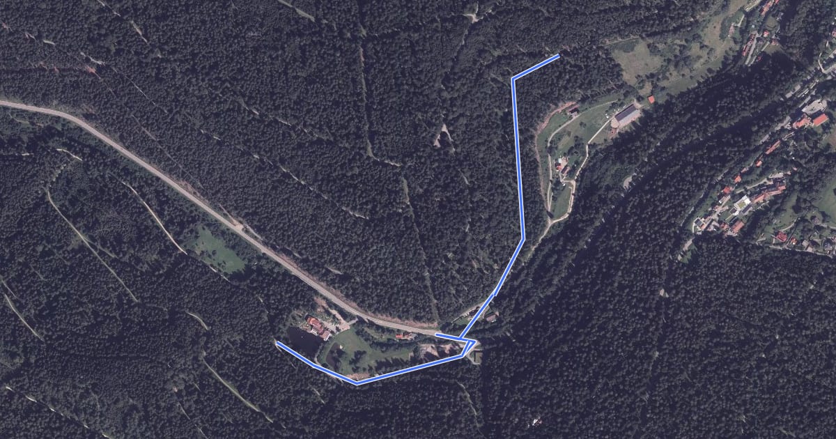 Маршрут Langenwaldsee - Alte Kniebissteige на спутниковом снимке