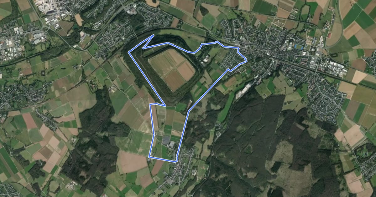 Маршрут Langerwehe Wanderrundweg Nr. 11 на спутниковом снимке