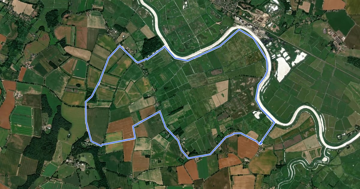 Маршрут Langley with Hardley Circular на спутниковом снимке