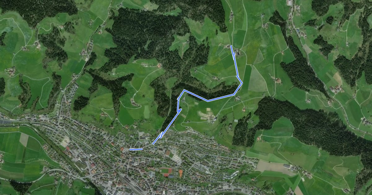 Маршрут Langnau - Mittellangenegg на спутниковом снимке