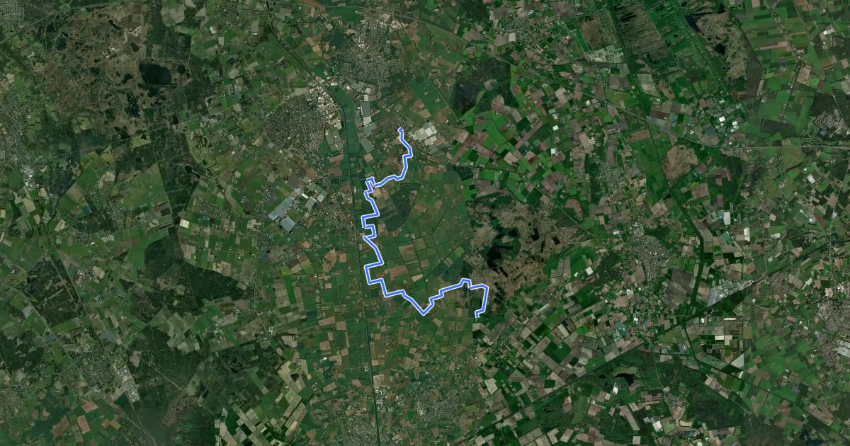 Маршрут Langs de Brabantse Aa route 1: Groote Peel-Heusden на спутниковом снимке