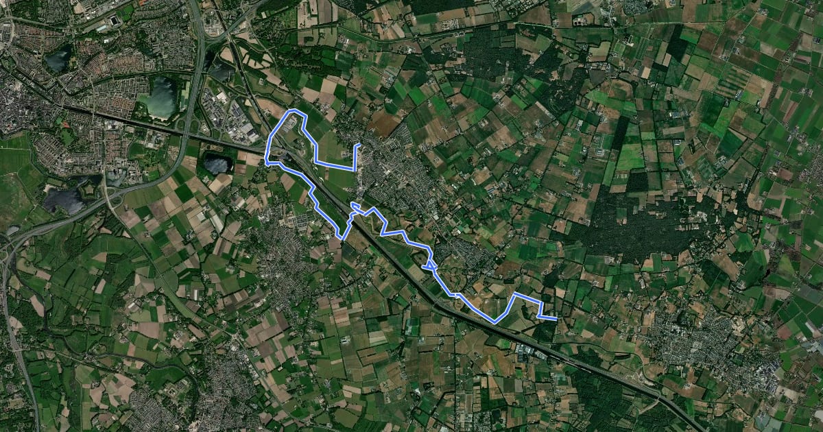Маршрут Langs de Brabantse Aa route 12:Heeswijk-Berlicum на спутниковом снимке